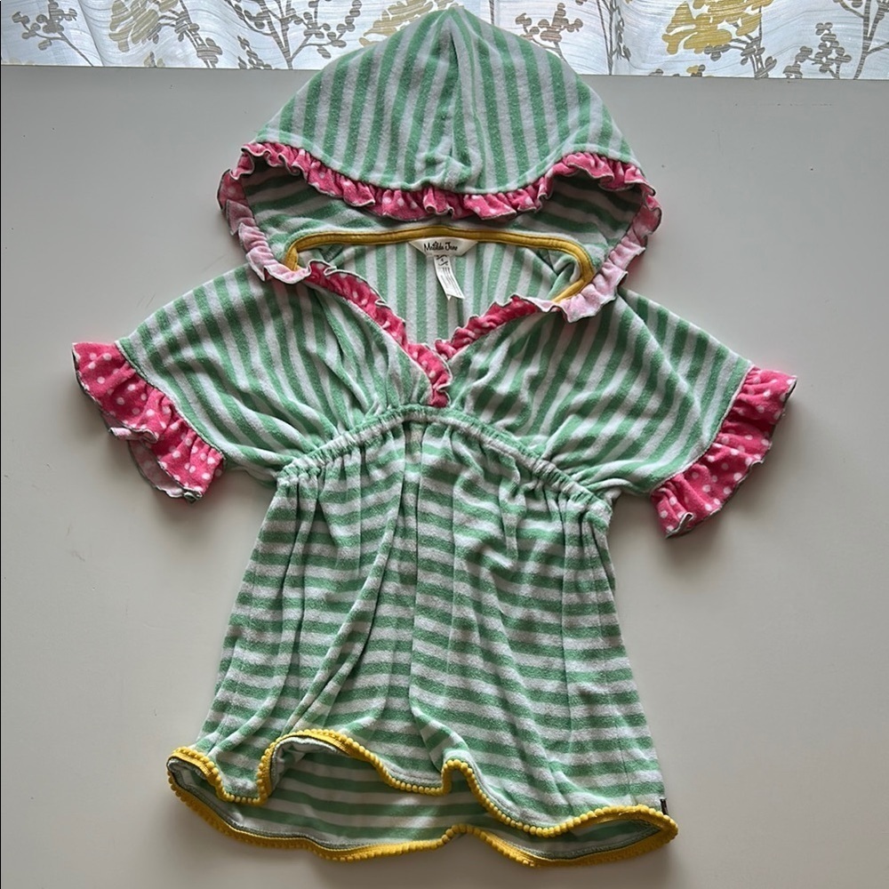 Matilda Jane Brilliant Daydream Hooded Swim Coverup with Pink Accents Size 4